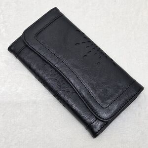 Black Laser Cut Floral Trifold Wallet - NWT Bohemian Sunflower